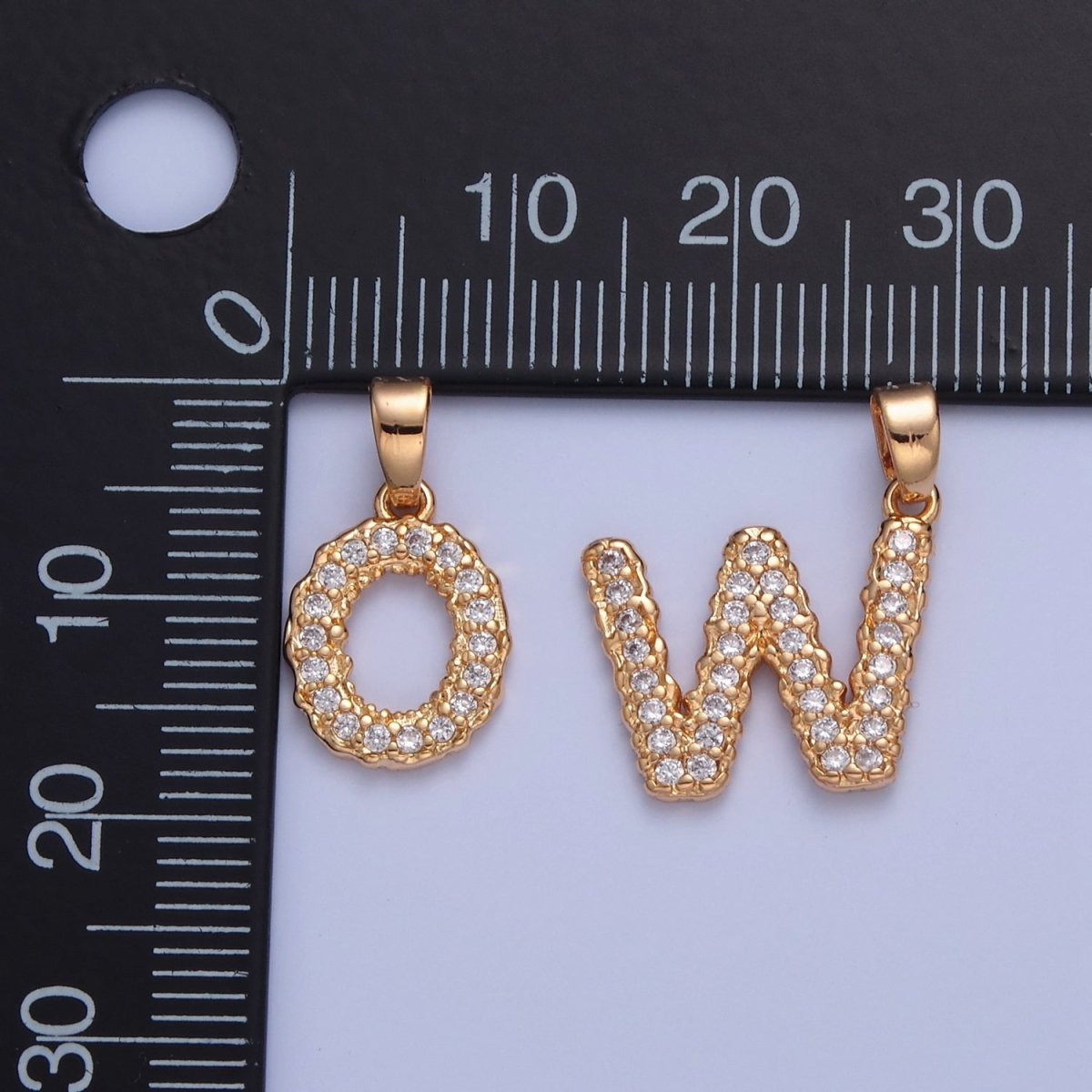 18k Gold Filled CZ Initial, Letter Alphabet Micro Pave charms Dainty Gold Cubic Pendant Charm for Necklace Bracelet Personalized Jewelry A-849-A-861