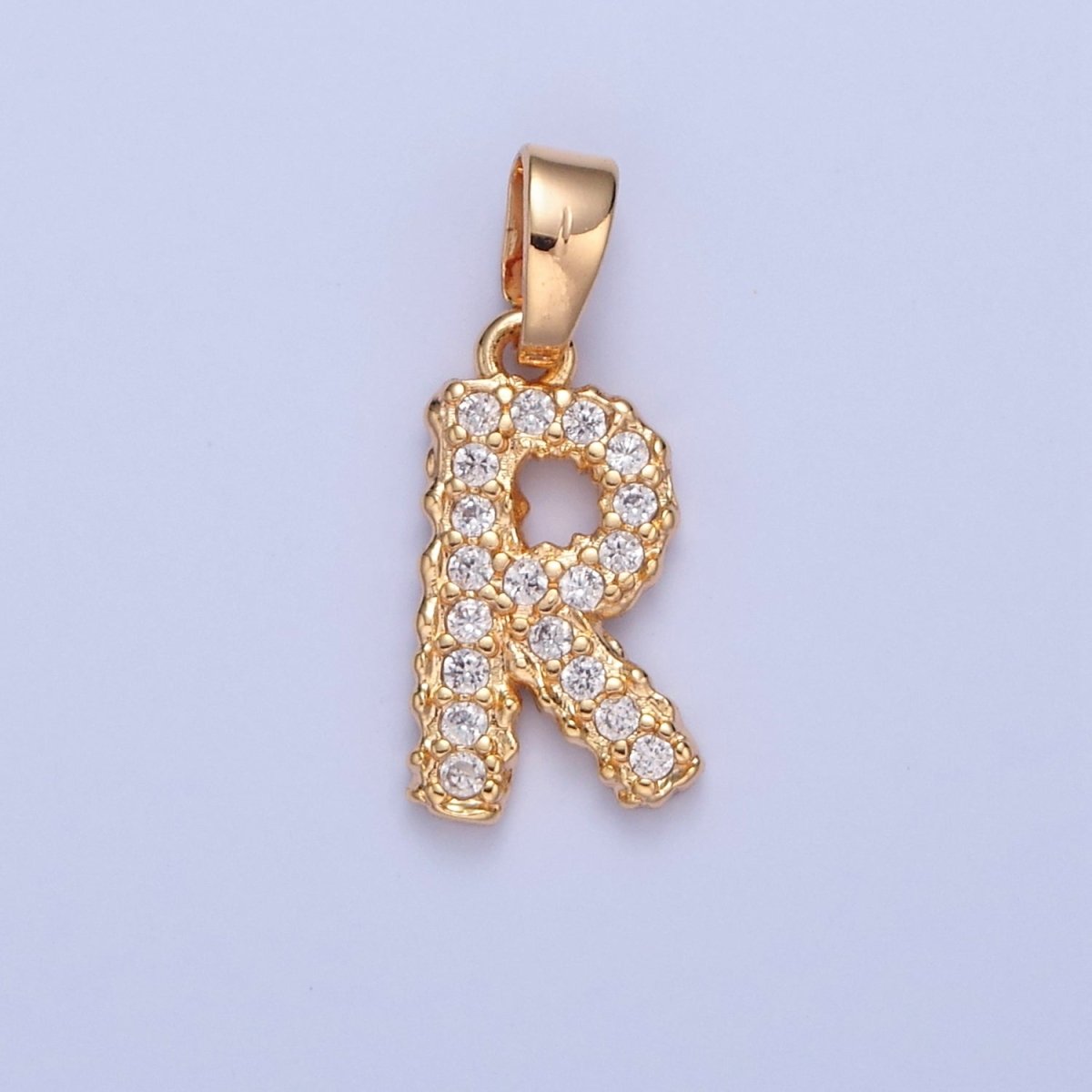 18k Gold Filled CZ Initial, Letter Alphabet Micro Pave charms Dainty Gold Cubic Pendant Charm for Necklace Bracelet Personalized Jewelry A-849-A-861