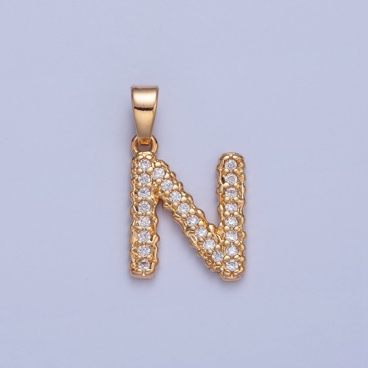 18k Gold Filled CZ Initial, Letter Alphabet Micro Pave charms Dainty Gold Cubic Pendant Charm for Necklace Bracelet Personalized Jewelry A-849-A-861