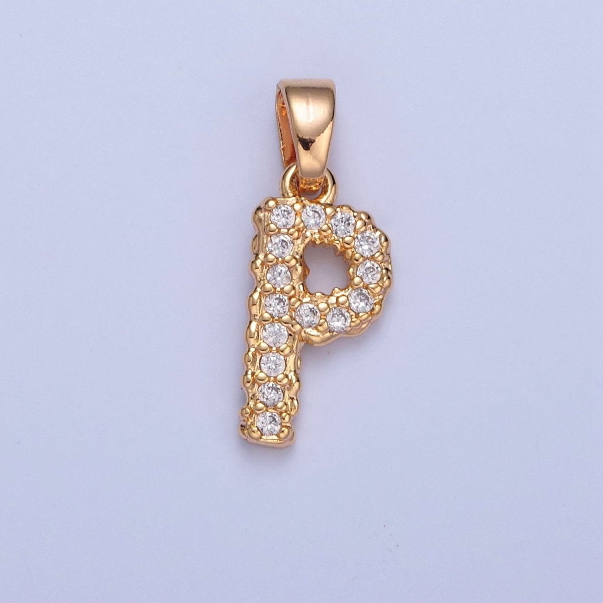 18k Gold Filled CZ Initial, Letter Alphabet Micro Pave charms Dainty Gold Cubic Pendant Charm for Necklace Bracelet Personalized Jewelry A-849-A-861