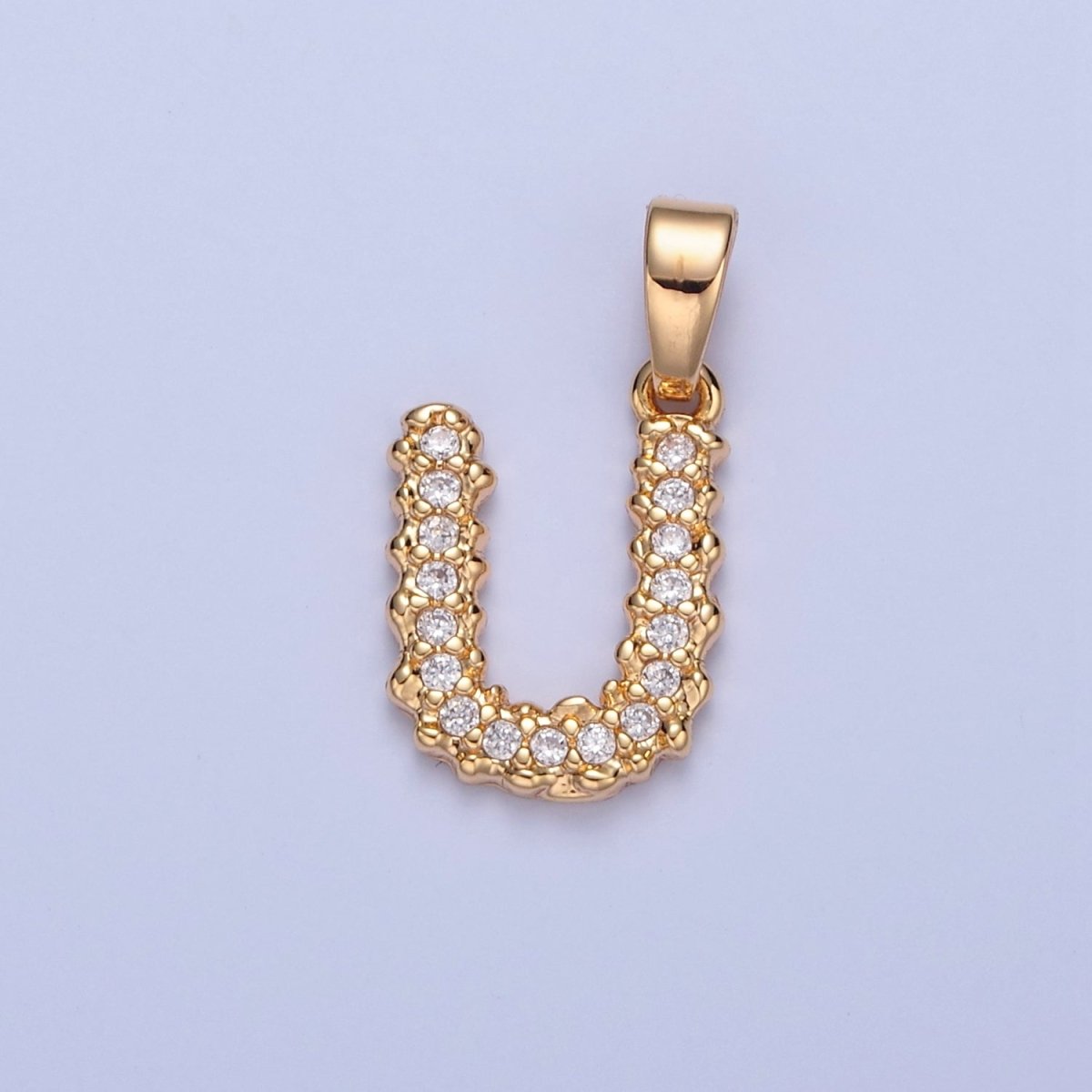 18k Gold Filled CZ Initial, Letter Alphabet Micro Pave charms Dainty Gold Cubic Pendant Charm for Necklace Bracelet Personalized Jewelry A-849-A-861