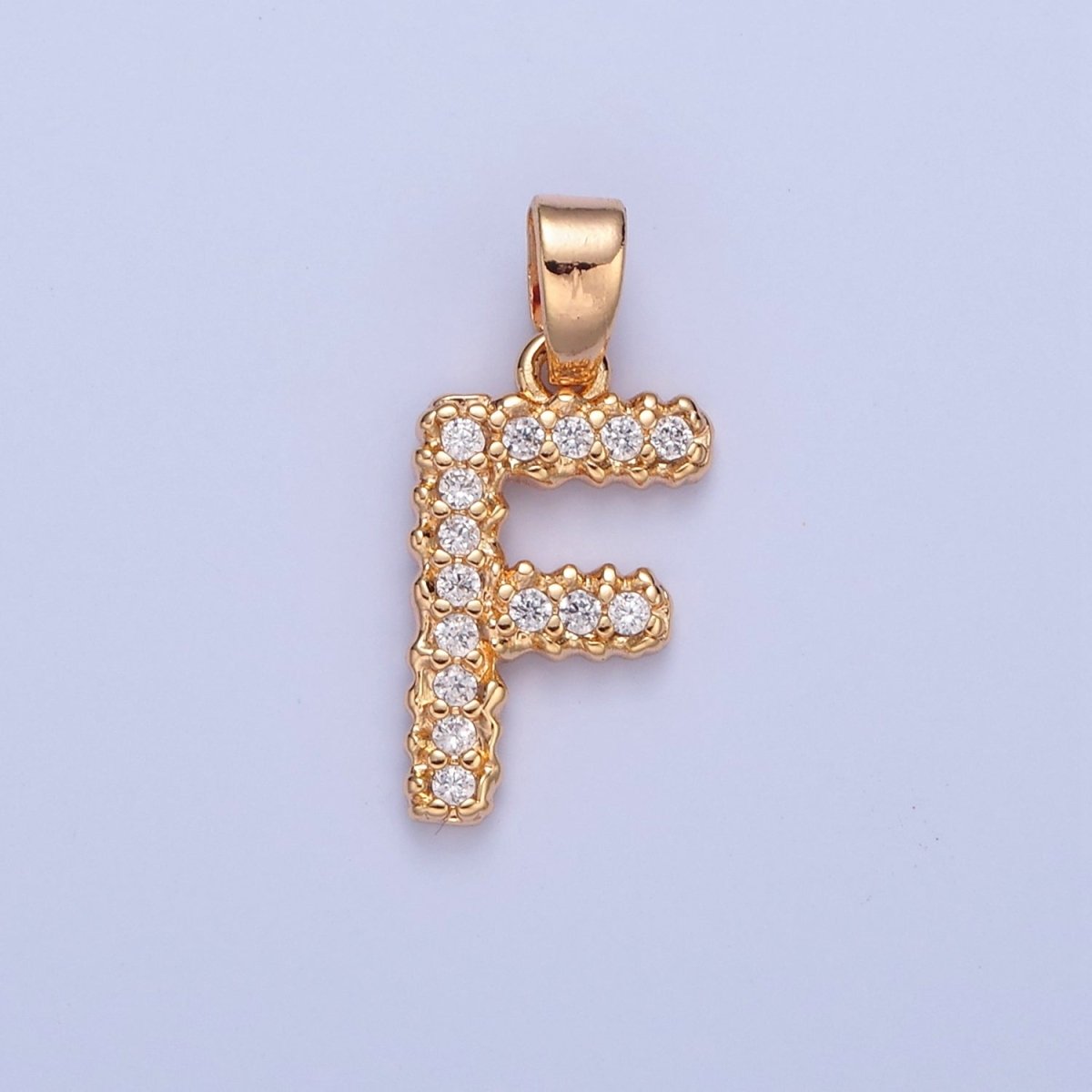 18k Gold Filled CZ Initial, Letter Alphabet Micro Pave charms Dainty Gold Cubic Pendant Charm for Necklace Bracelet Personalized Jewelry A-849-A-861
