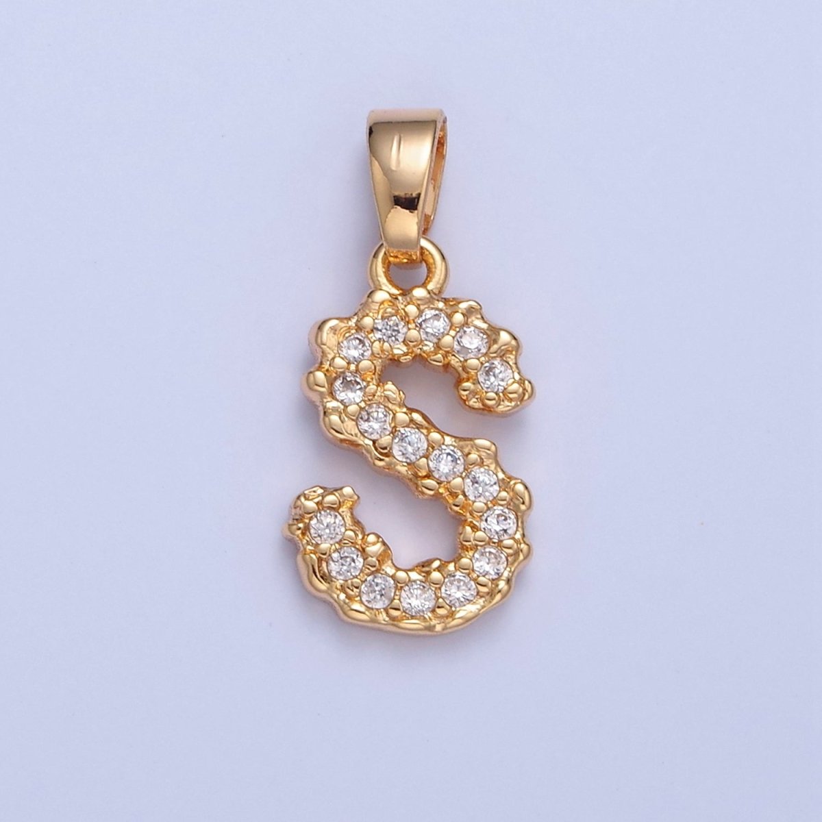 18k Gold Filled CZ Initial, Letter Alphabet Micro Pave charms Dainty Gold Cubic Pendant Charm for Necklace Bracelet Personalized Jewelry A-849-A-861