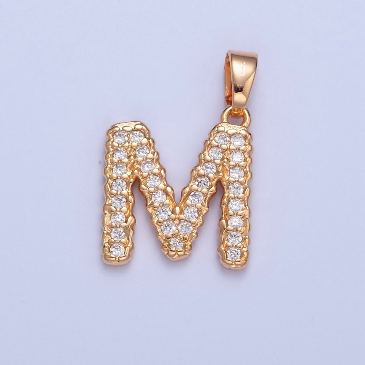 18k Gold Filled CZ Initial, Letter Alphabet Micro Pave charms Dainty Gold Cubic Pendant Charm for Necklace Bracelet Personalized Jewelry A-849-A-861