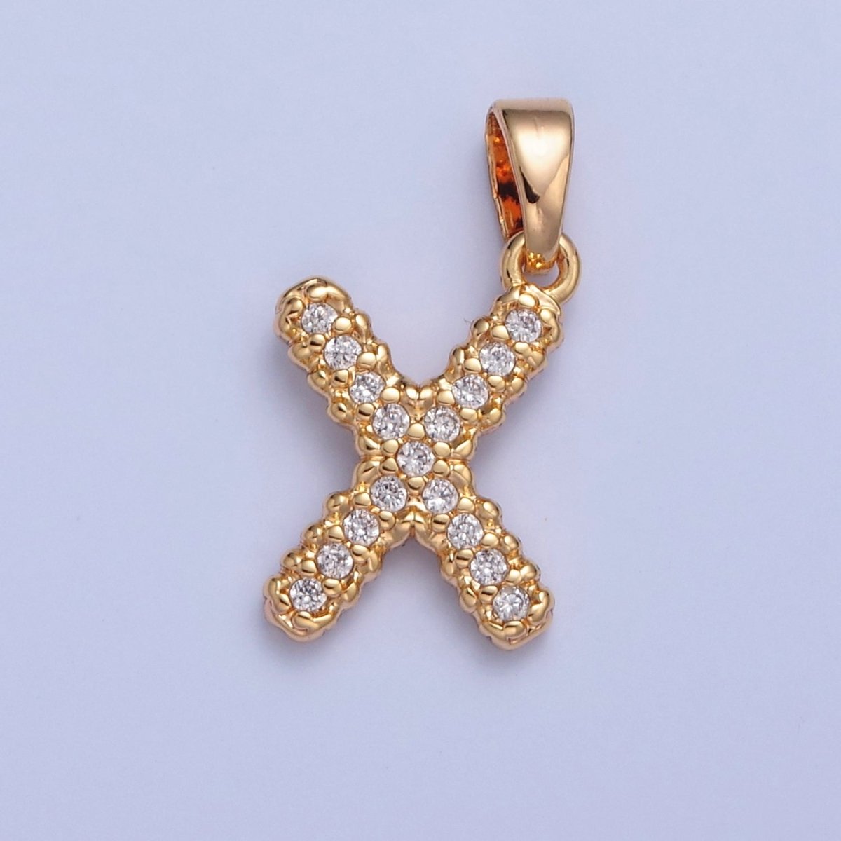 18k Gold Filled CZ Initial, Letter Alphabet Micro Pave charms Dainty Gold Cubic Pendant Charm for Necklace Bracelet Personalized Jewelry A-849-A-861