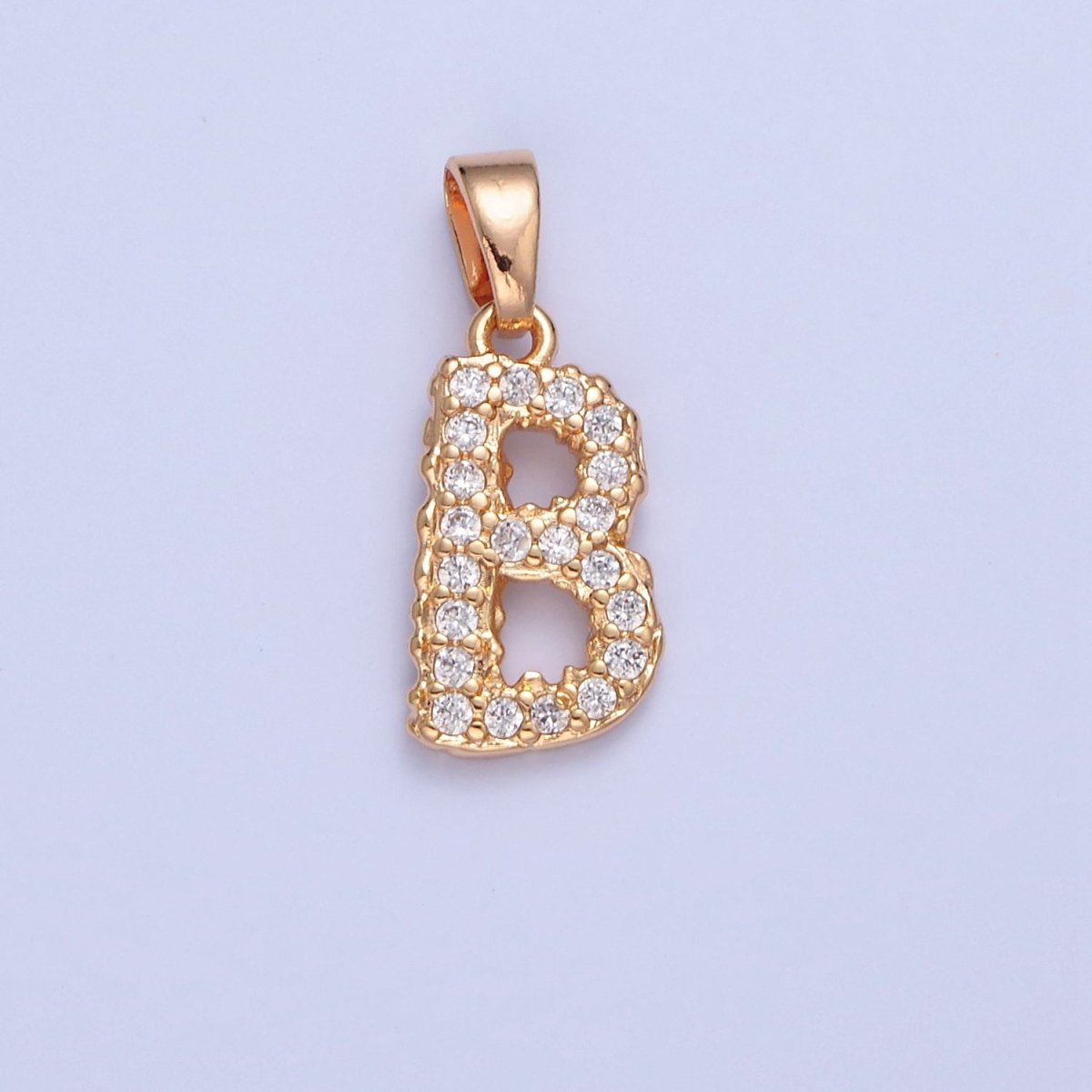 18k Gold Filled CZ Initial, Letter Alphabet Micro Pave charms Dainty Gold Cubic Pendant Charm for Necklace Bracelet Personalized Jewelry A-849-A-861