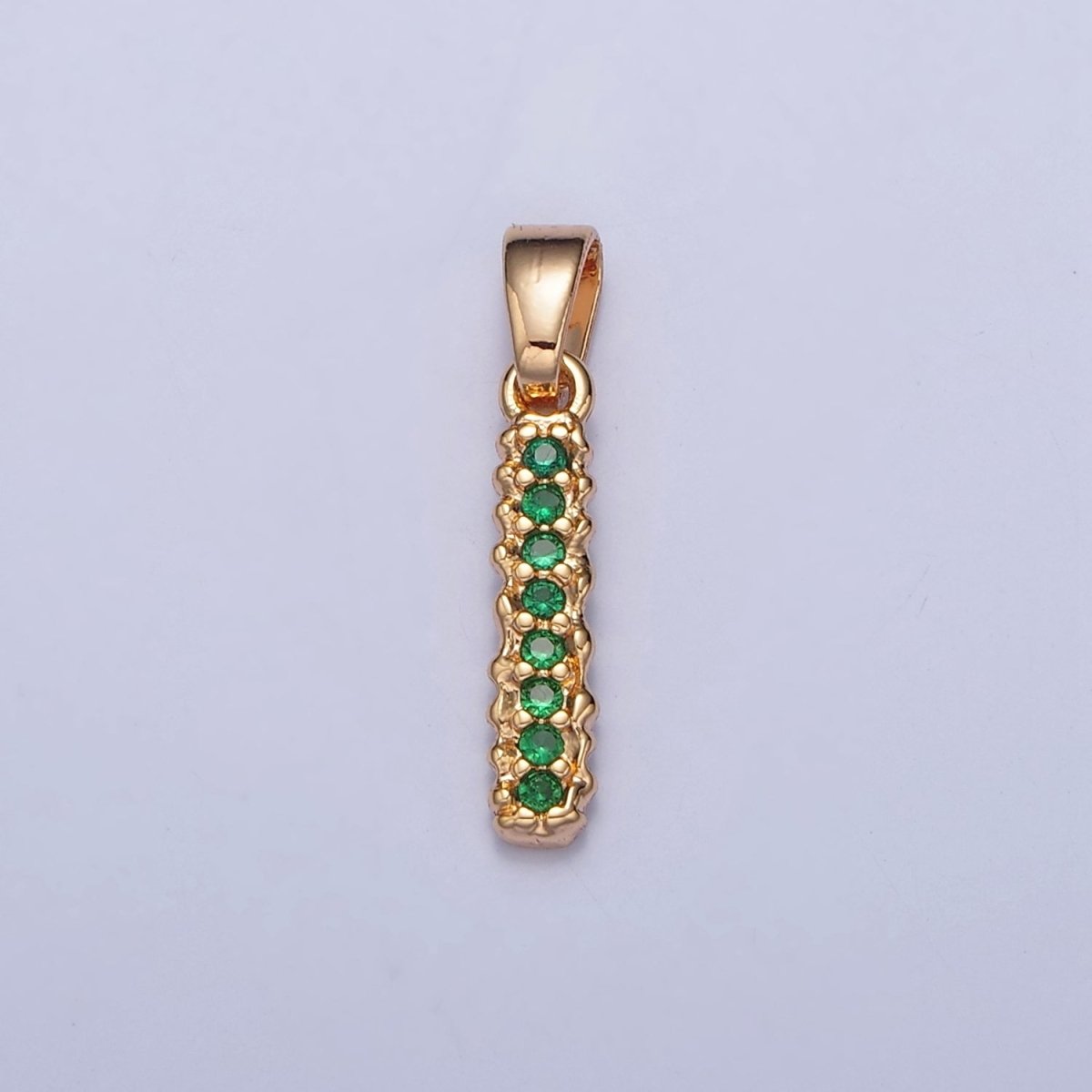 18k Gold Filled Emerald Green CZ Initial, Letter Alphabet Micro Pave charms Dainty Gold Cubic Pendant Charm for Necklace Bracelet Personalized Jewelry A-901-A-913