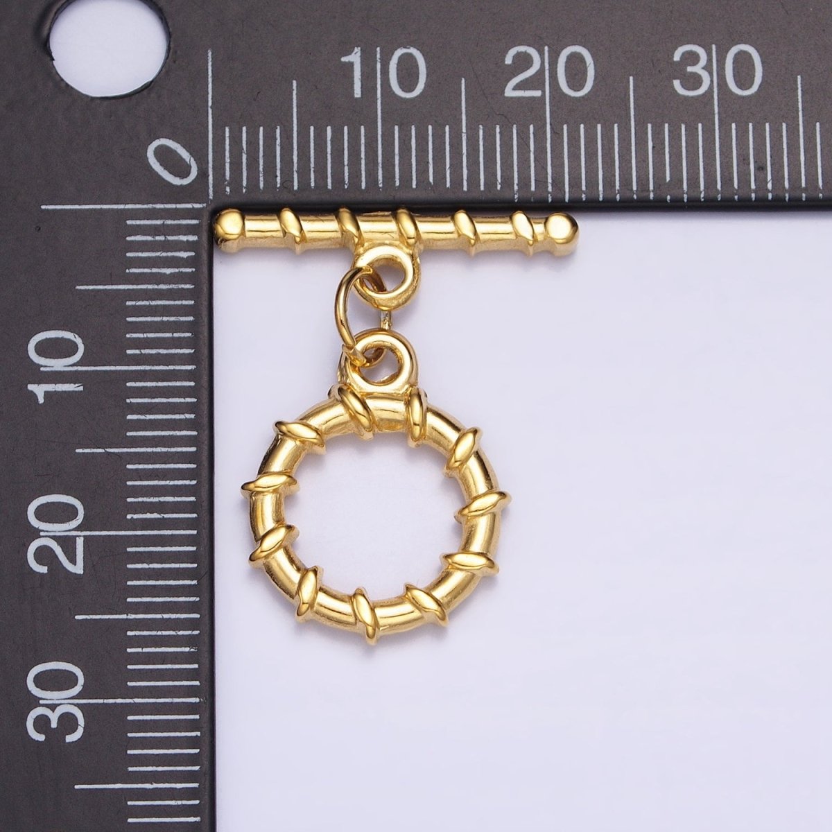 18K Gold Filled Geometric Tie Toggle Clasps in Gold & Silver | Z-299 Z-300