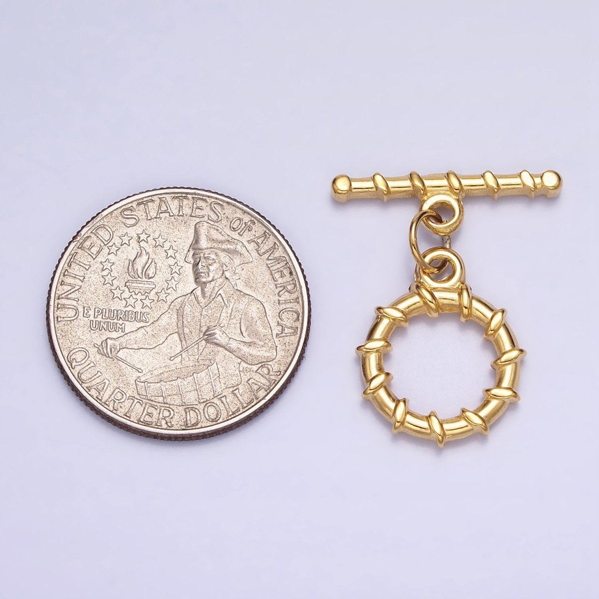 18K Gold Filled Geometric Tie Toggle Clasps in Gold & Silver | Z-299 Z-300