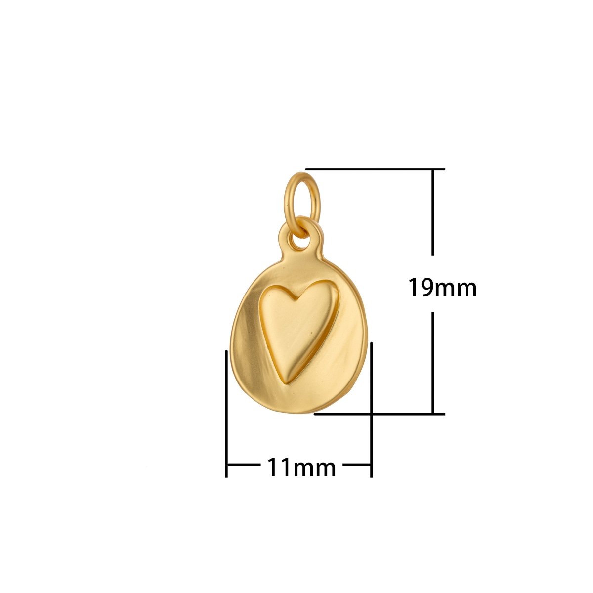 18k Gold FIlled Heart Imprint Circle Medallion Coin Charm Mother Daughter Sisters Best Friend Necklace Bracelet Earring Pendant C-483