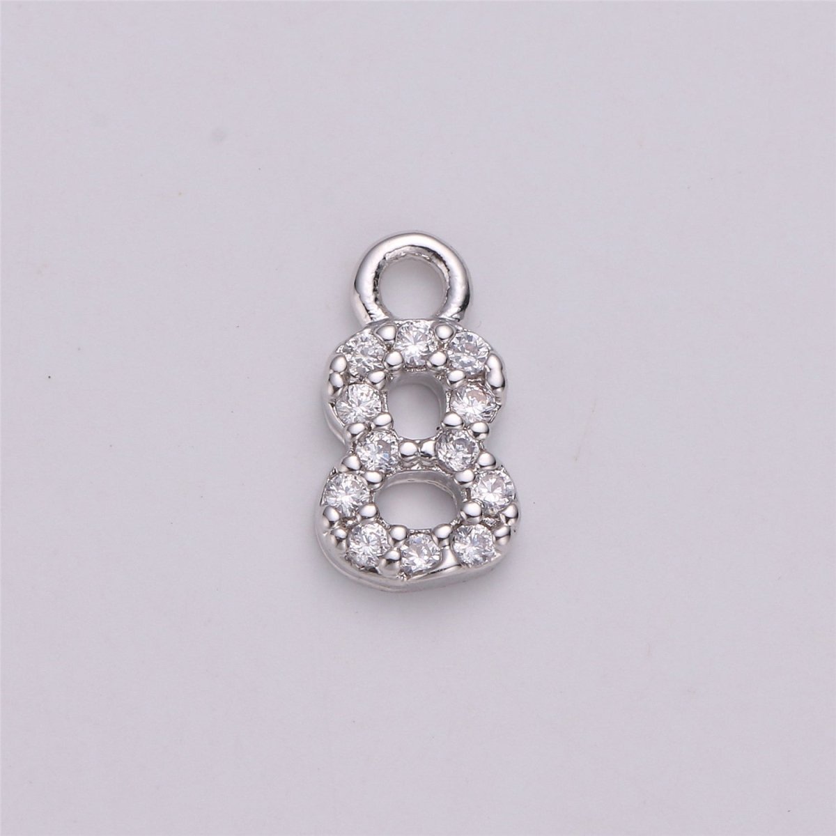 18K Gold Filled Number Charm Micro Pave numbers Gold arabic numerals charms for Bracelet Necklace Earring Charm Jewelry Making Supply M-021-M-042