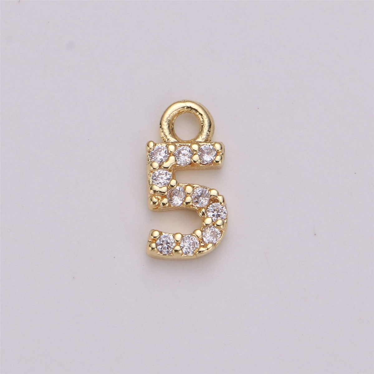 18K Gold Filled Number Charm Micro Pave numbers Gold arabic numerals charms for Bracelet Necklace Earring Charm Jewelry Making Supply M-021-M-042