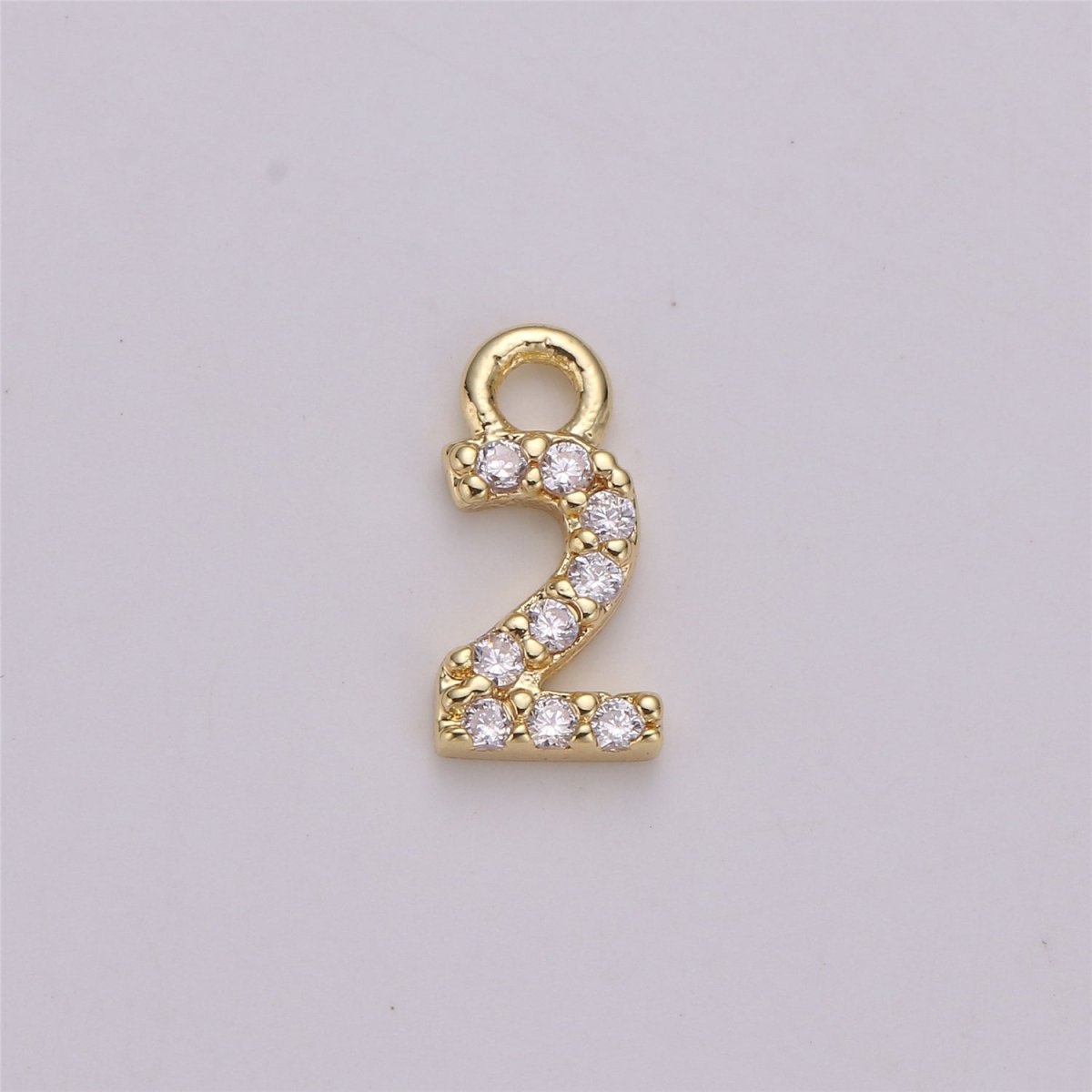 18K Gold Filled Number Charm Micro Pave numbers Gold arabic numerals charms for Bracelet Necklace Earring Charm Jewelry Making Supply M-021-M-042