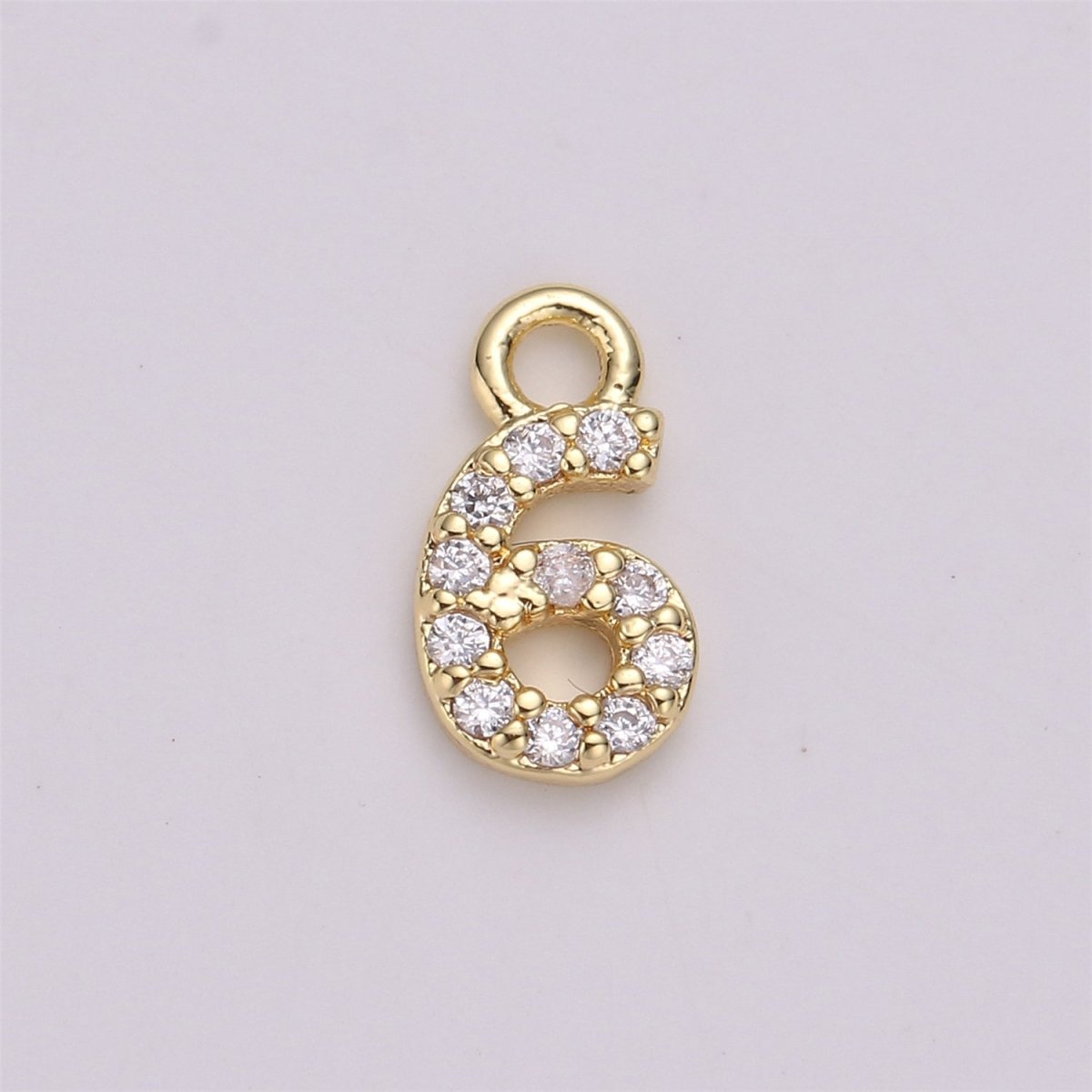 18K Gold Filled Number Charm Micro Pave numbers Gold arabic numerals charms for Bracelet Necklace Earring Charm Jewelry Making Supply M-021-M-042