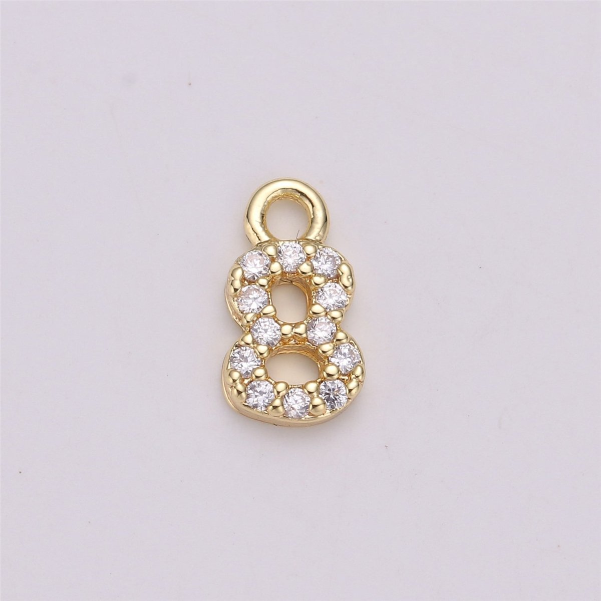 18K Gold Filled Number Charm Micro Pave numbers Gold arabic numerals charms for Bracelet Necklace Earring Charm Jewelry Making Supply M-021-M-042
