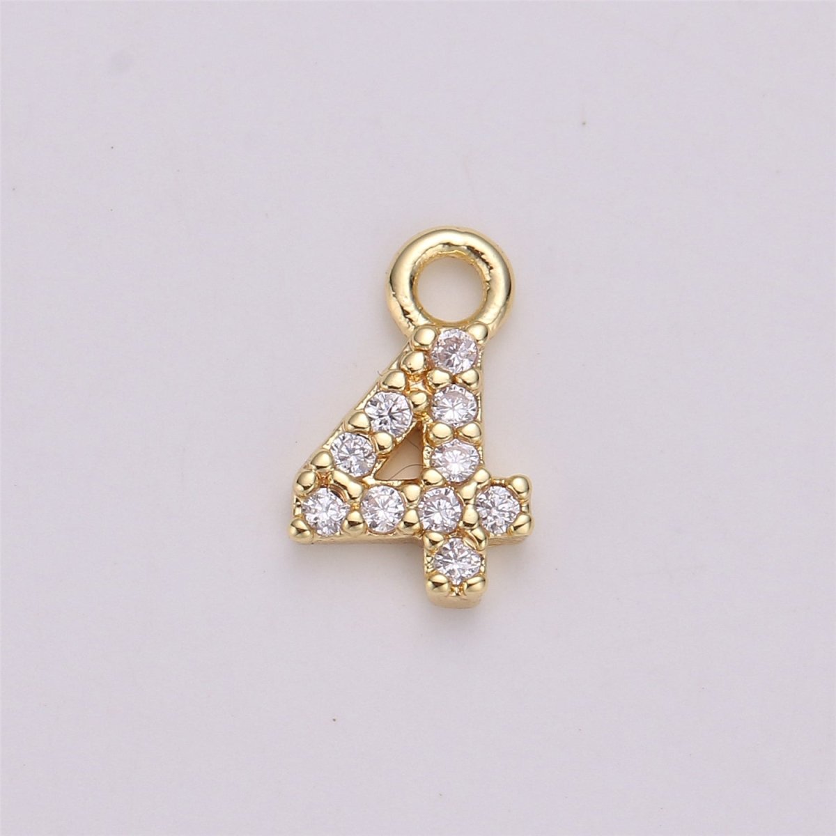 18K Gold Filled Number Charm Micro Pave numbers Gold arabic numerals charms for Bracelet Necklace Earring Charm Jewelry Making Supply M-021-M-042