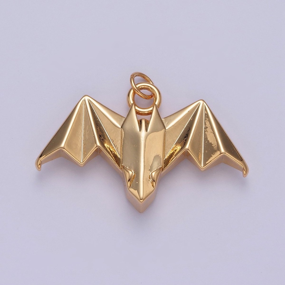 18K Gold Filled Origami Bat Halloween Nocturnal Animal Charm | X-080