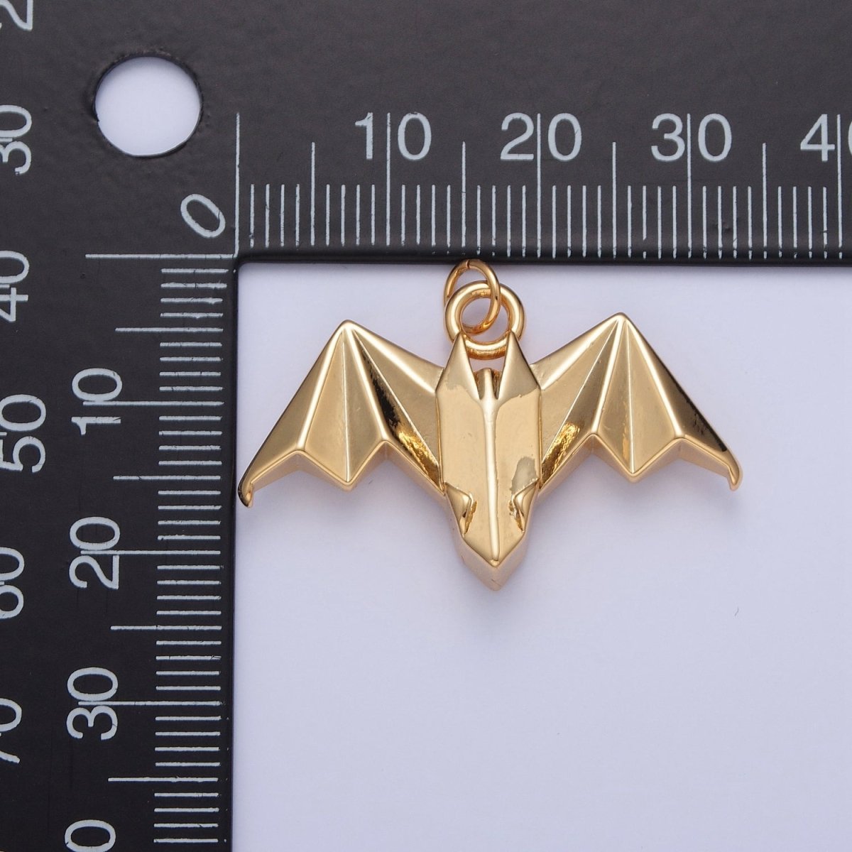 18K Gold Filled Origami Bat Halloween Nocturnal Animal Charm | X-080