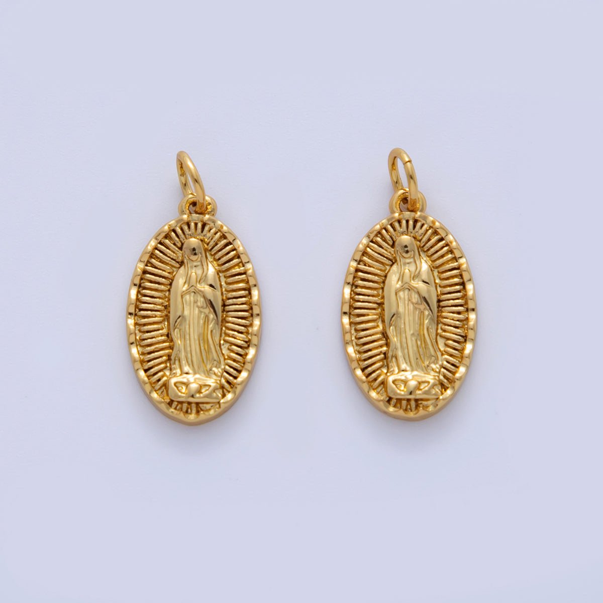 18K Gold Filled Our Lady Guadalupe Mother Mary Oval Charm | AF326