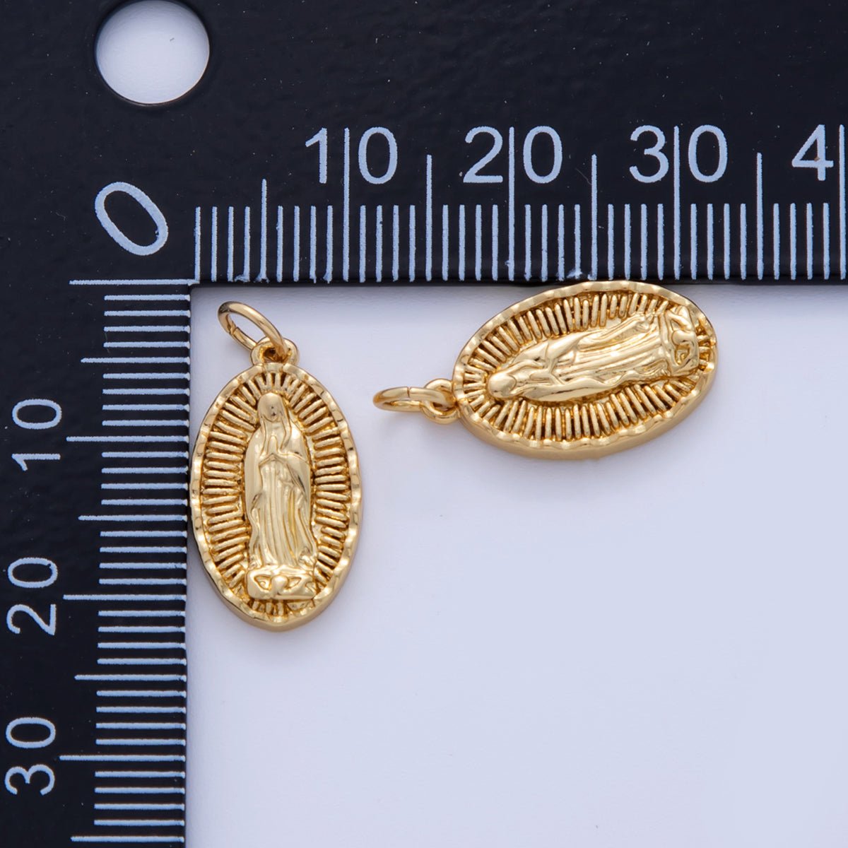 18K Gold Filled Our Lady Guadalupe Mother Mary Oval Charm | AF326