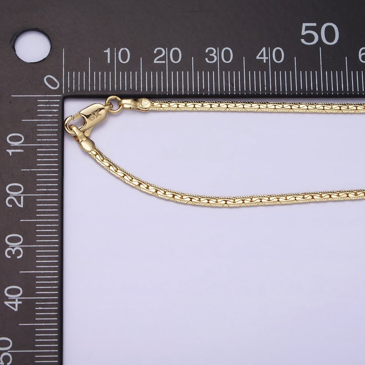 1.8mm Unique Textured Herringbone Layering 17.5 Inch Necklace | WA-1875 Clearance Pricing
