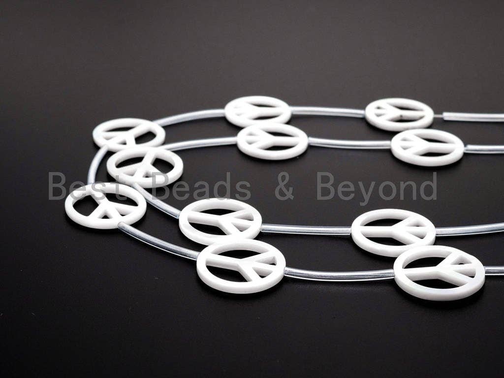 1/10pcs Quality White Mother of Pearl Peace Sign Beads, Pearl Peace sign beads, Mop Shell, White Shell, 15mm/20mm/25mm, SKU#T107
