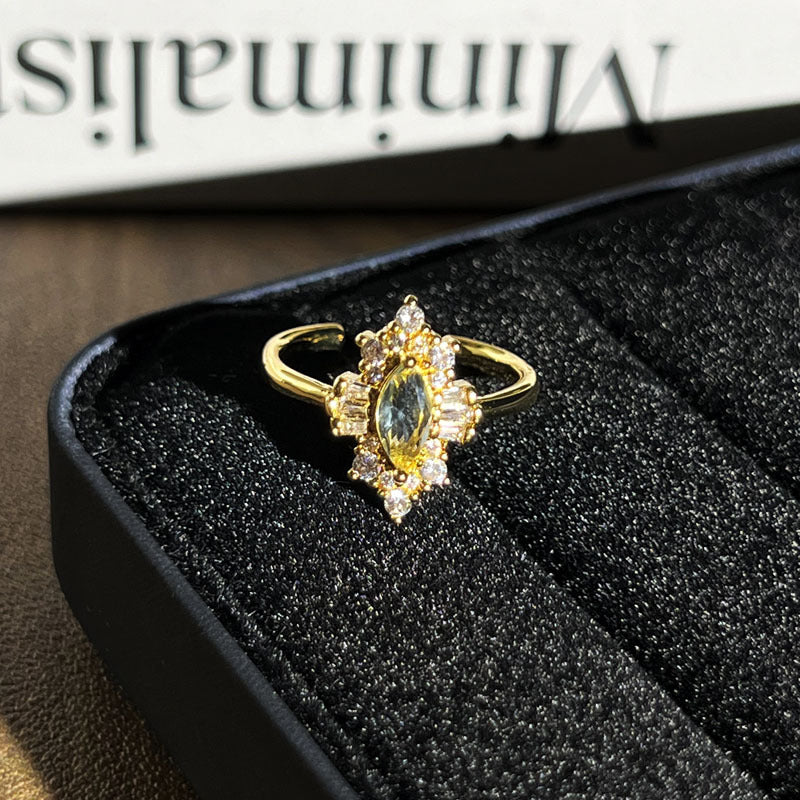 Women Geometric Micro Paved Open Adjustable Ring, Retro Cold Tone Niche Designer Finger Ring, Trendy Unique Stylish Daily Matching Hand Jewelry Accessories