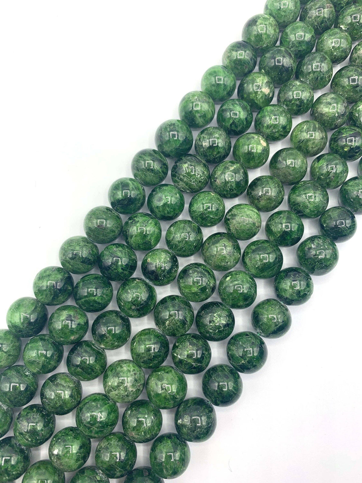 High Quality Genuine Green Diopside Round Smooth Beads, 6mm/7mm/14mm Rare Diopside Beads, 15.5'' Full Strand, SKU#U1203