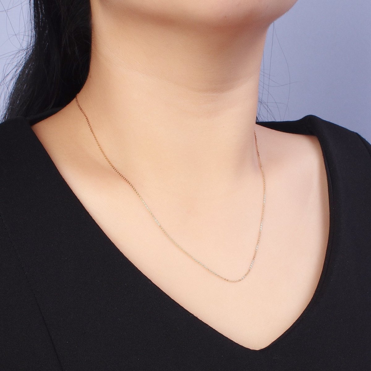 19.5'' Ready to Use 18K Gold Filled Thin Rolo Necklace Chain Layering Cable Chain Dainty Necklace For Pendant Charm Necklace Making | WA-1605 Clearance Pricing