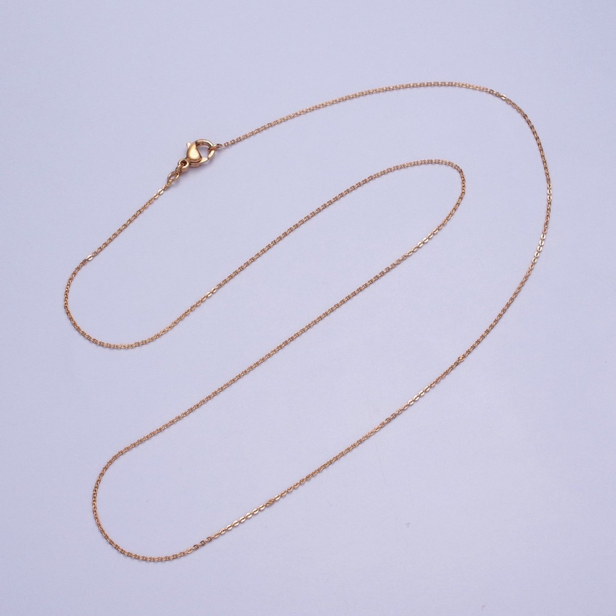 19.5'' Ready to Use 18K Gold Filled Thin Rolo Necklace Chain Layering Cable Chain Dainty Necklace For Pendant Charm Necklace Making | WA-1605 Clearance Pricing