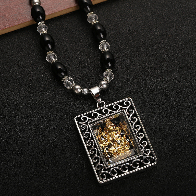 Ethnic Style Thailand Long Amulet Auspicious Elephant Necklace