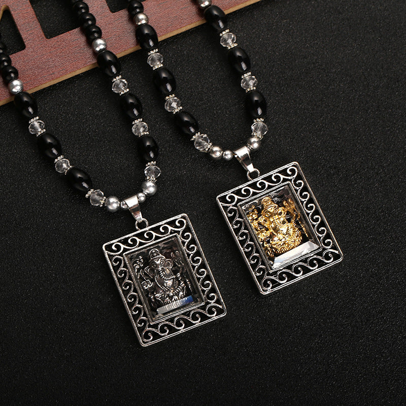 Ethnic Style Thailand Long Amulet Auspicious Elephant Necklace