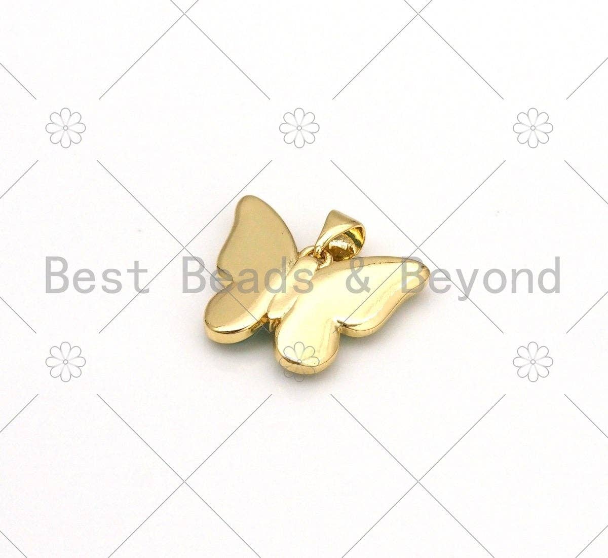 Colorful Acrylic Butterfly Shape Pendant, 18K Gold Filled Butterfly Charm,Necklace Bracelet Charm Pendant,20x16mm,Sku#LK454