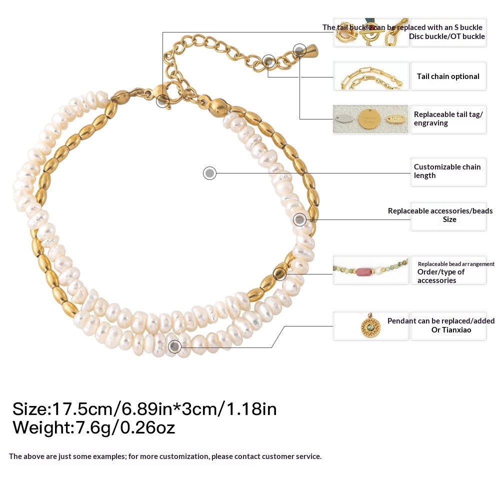 Double-layered Colorfast Bracelet Set For Women