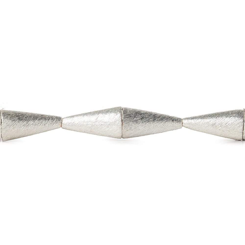 19x10mm Sterling Silver Plated Copper Brushed Cone 8 inch 12 pcs