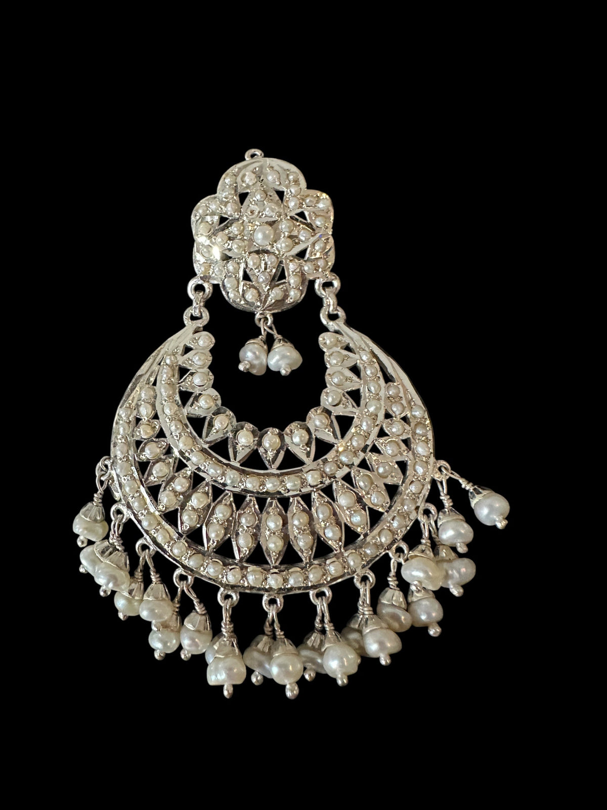 92.5 silver statement earrings in fresh water pearls ( SHIPS IN 5 WEEKS )