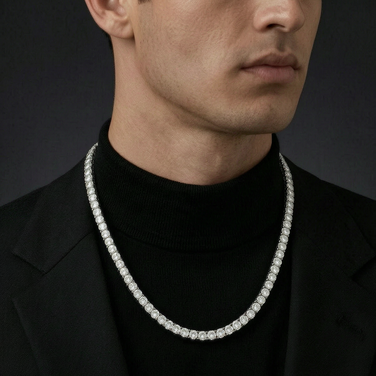 Hip Hop Iced Out Tennis Chain Necklaces, 18K Gold & White Gold Plated, 3–6mm CZ Iced Out Bling Jewelry, 16-24inch
