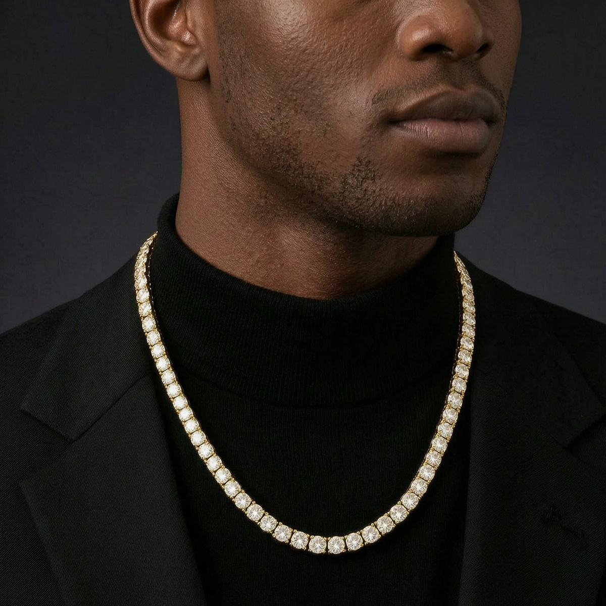 Hip Hop Iced Out Tennis Chain Necklaces, 18K Gold & White Gold Plated, 3–6mm CZ Iced Out Bling Jewelry, 16-24inch