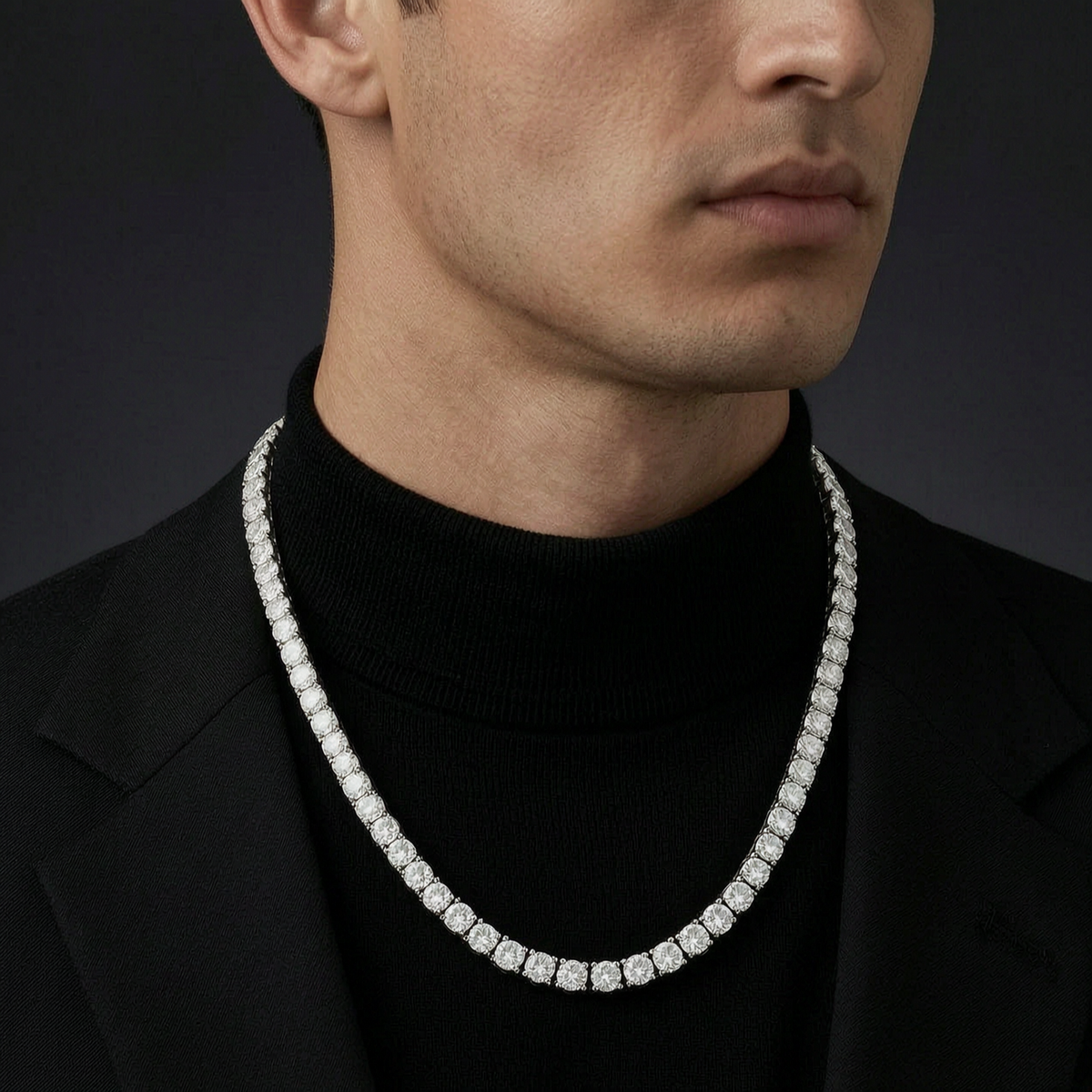 Hip Hop Iced Out Tennis Chain Necklaces, 18K Gold & White Gold Plated, 3–6mm CZ Iced Out Bling Jewelry, 16-24inch