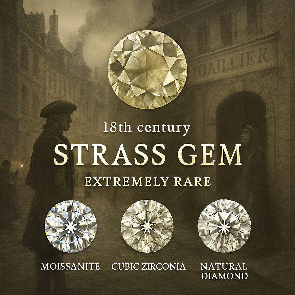* Rare Certified Early Era Strass Gemstone .87 D IF Cushion Cut Diamond Simulant