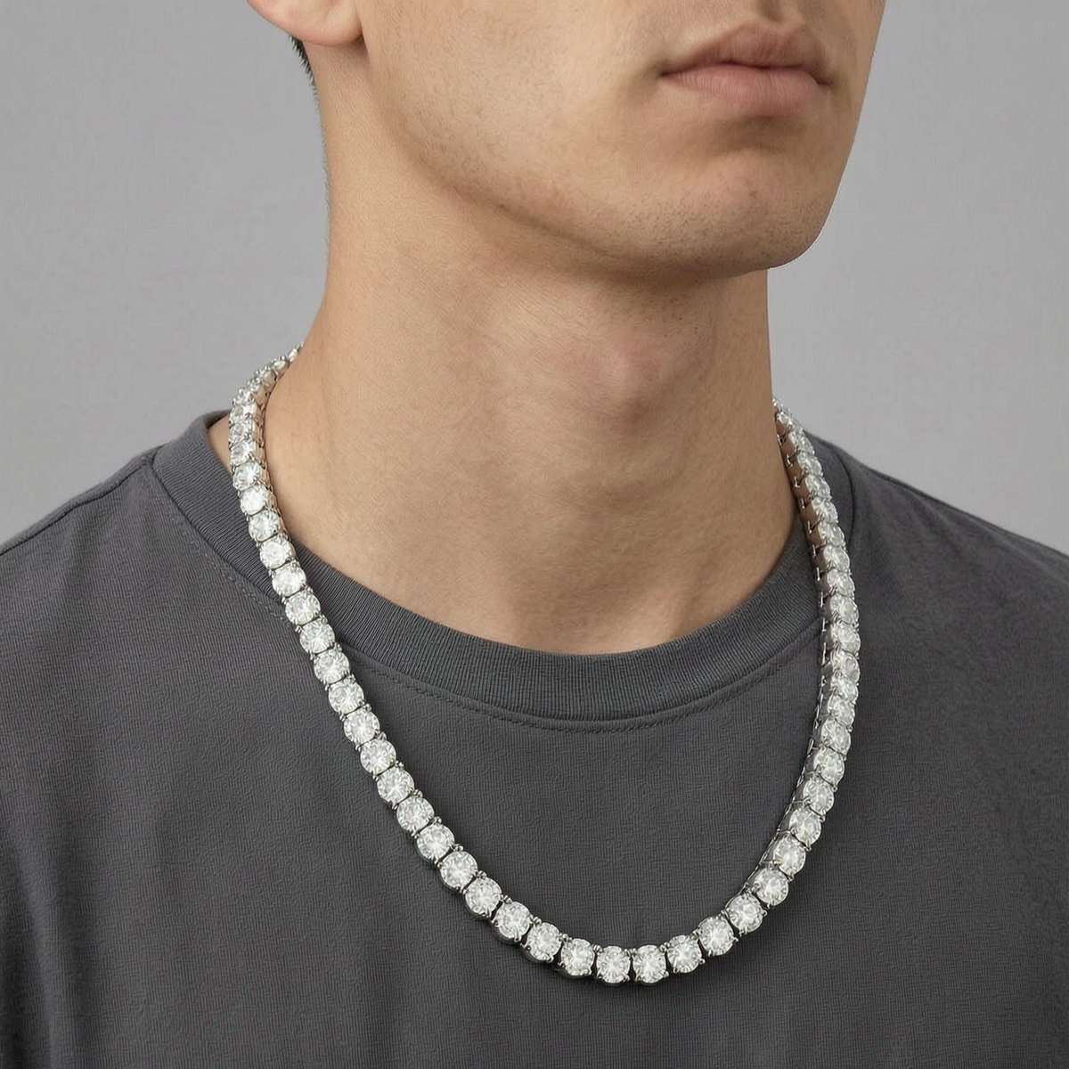 Hip Hop Iced Out Tennis Chain Necklaces, 18K Gold & White Gold Plated, 3–6mm CZ Iced Out Bling Jewelry, 16-24inch