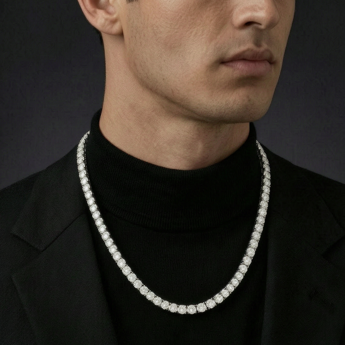 Hip Hop Iced Out Tennis Chain Necklaces, 18K Gold & White Gold Plated, 3–6mm CZ Iced Out Bling Jewelry, 16-24inch