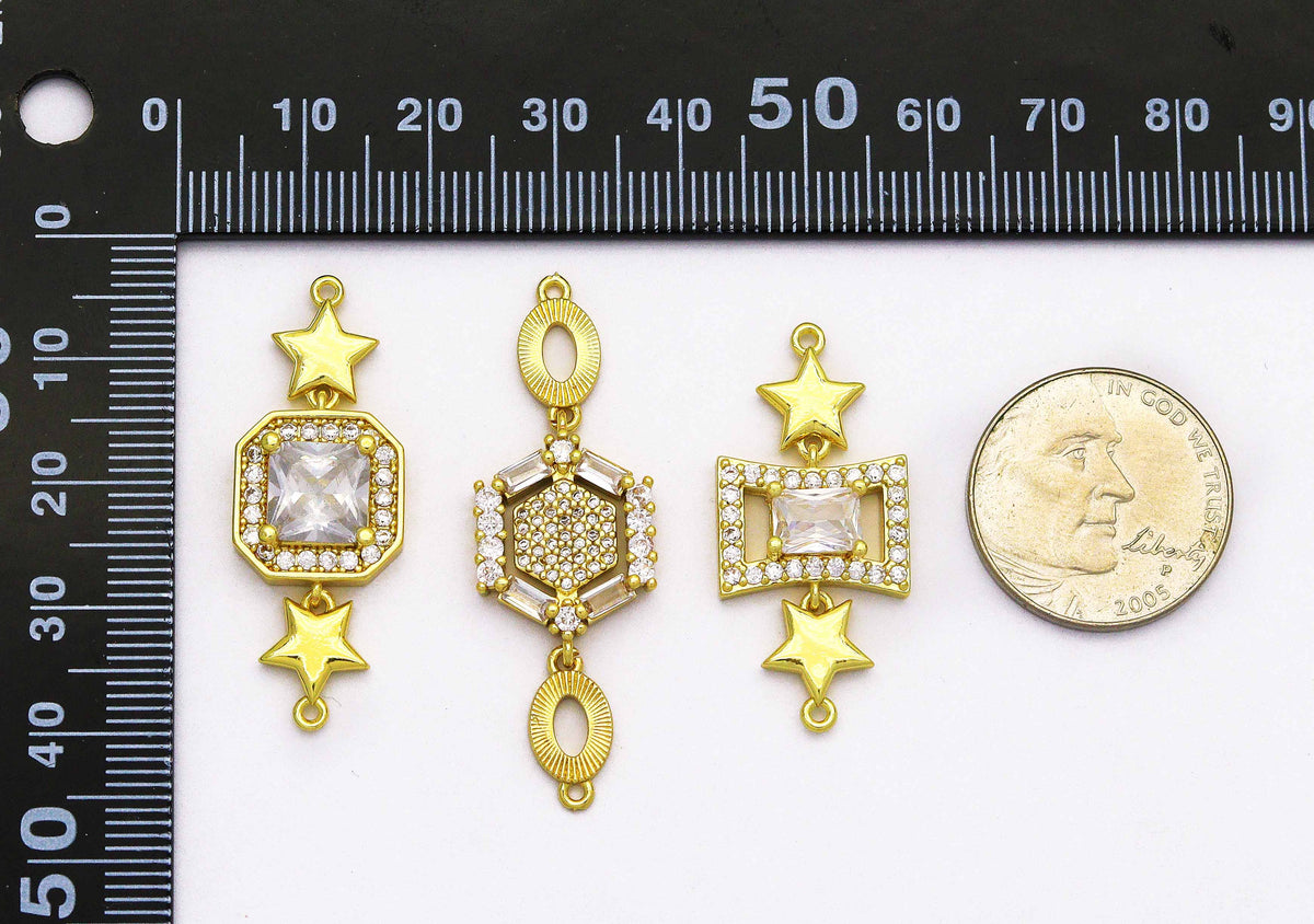 CZ Gold Charm, Sku#M410