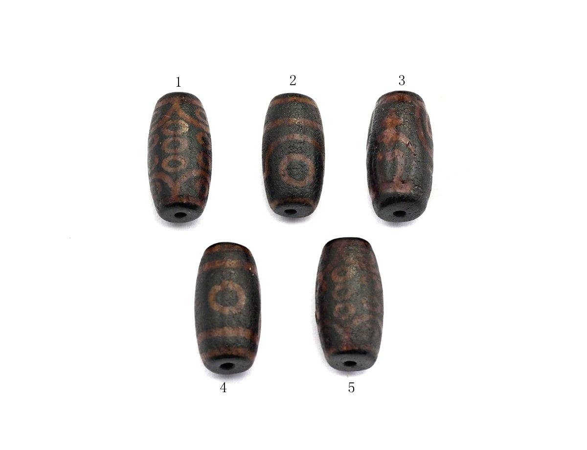 Natural Tibetan Agate Barrel Beads, Black Dzi beads, Barrel Agate Beads, 10x20mm, sku#U567