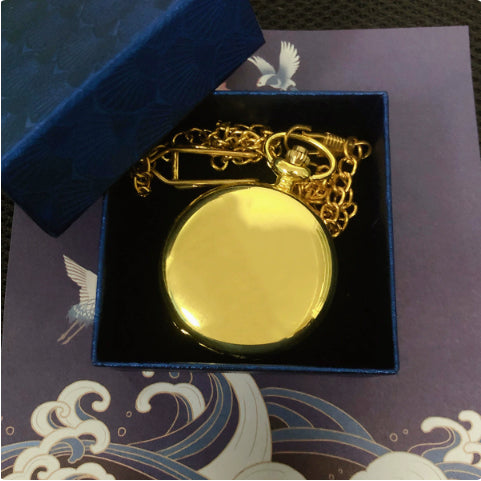 Rich Gold Double-sided Polished Classic Retro Pocket Watch