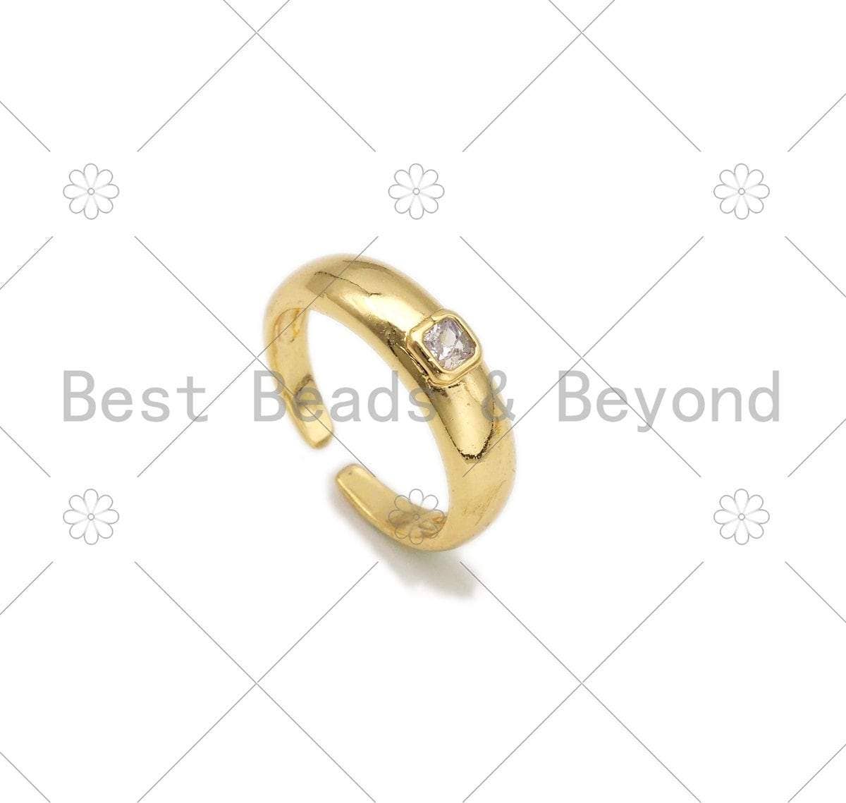 Square CZ Adjustable Ring, Sku#X218