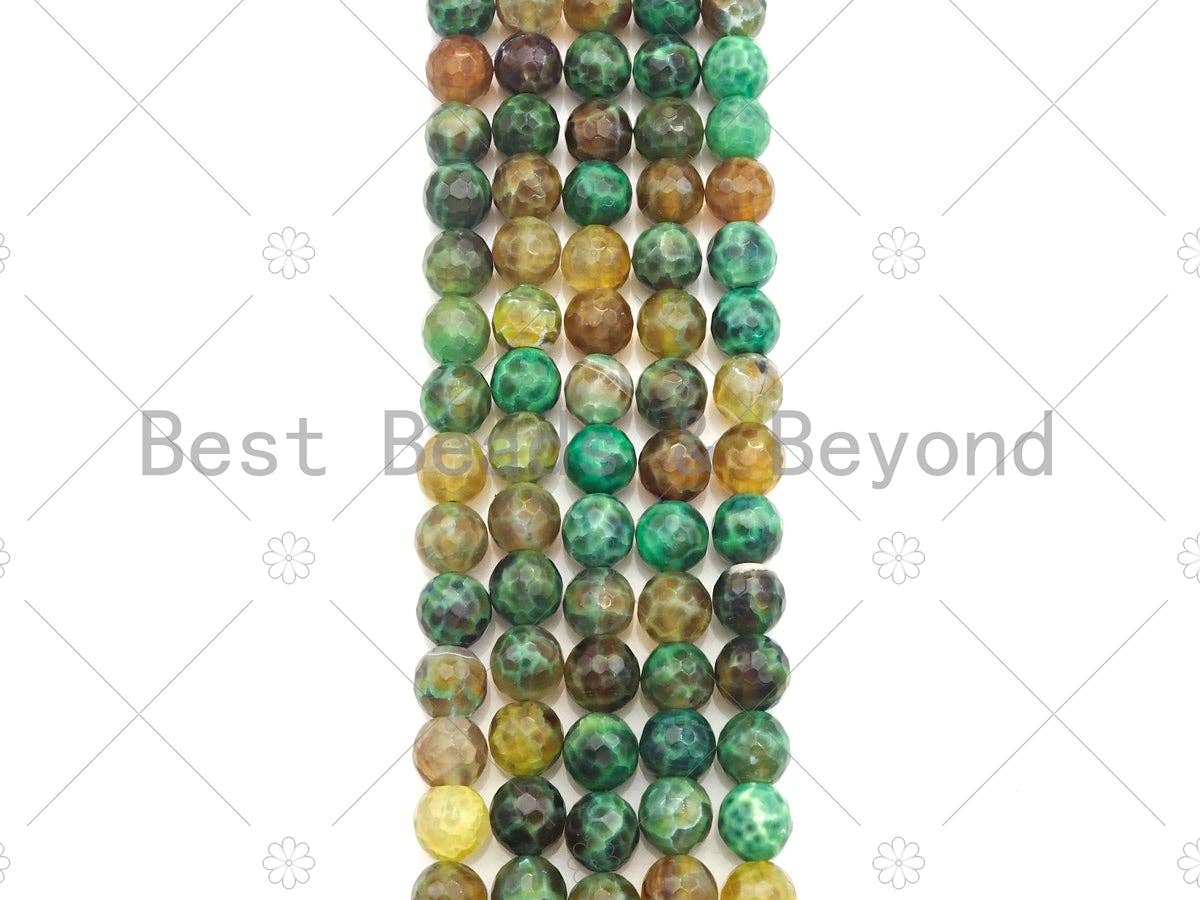 Natural Green Fire Agate Beads, 8mm/10mm/12mm Green Fire Agate, 15.5" Full Strand, Sku#UA102