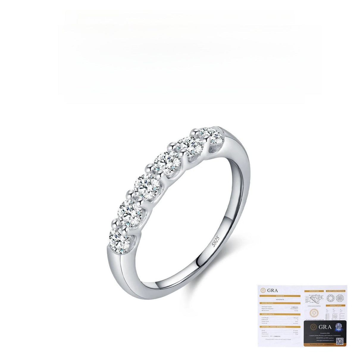 Geometric D-Color VVS1 Moissanite Accent Engagement Ring in Sterling Silver for Women