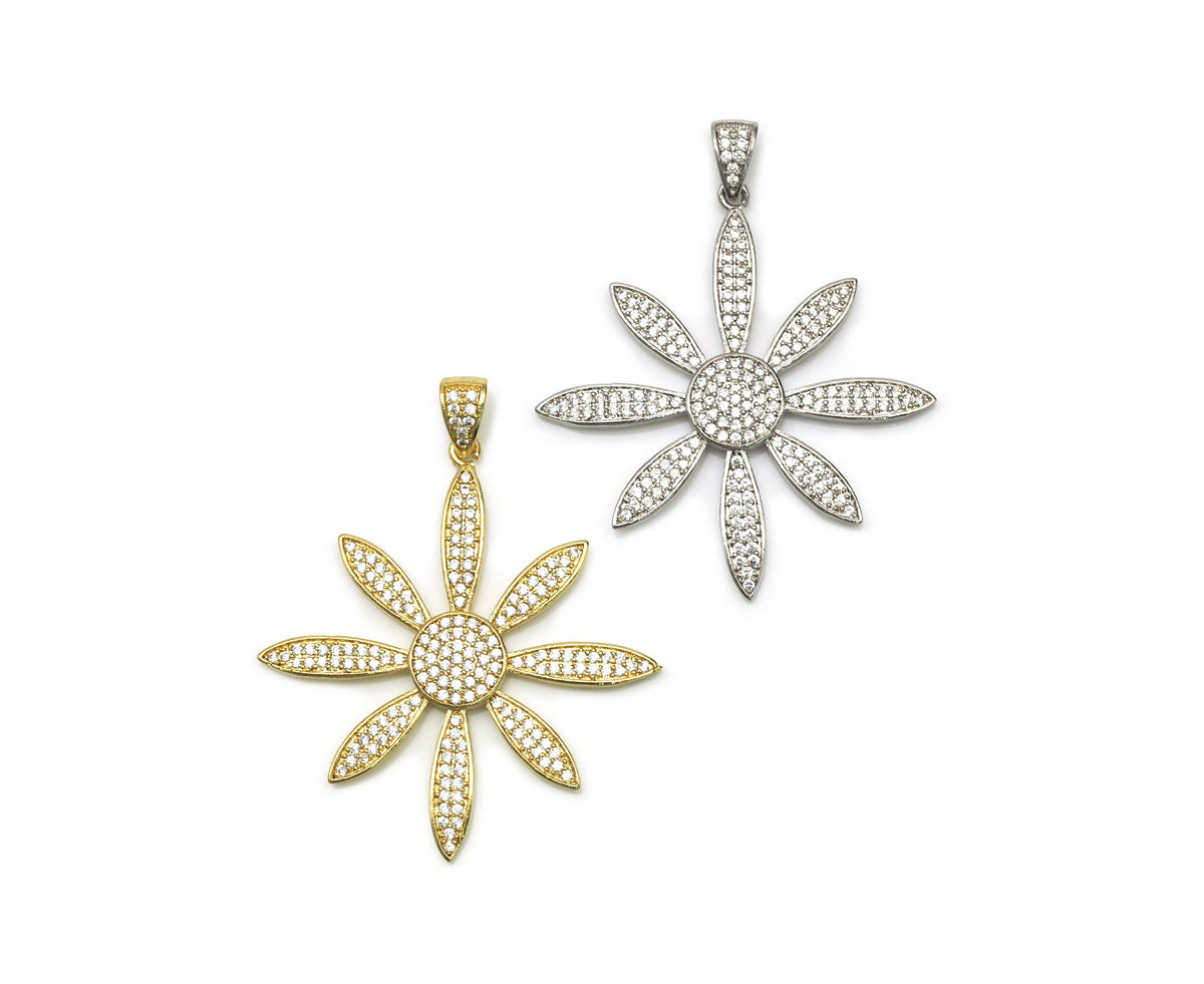 CZ Sunflower Charm, Sku#B158