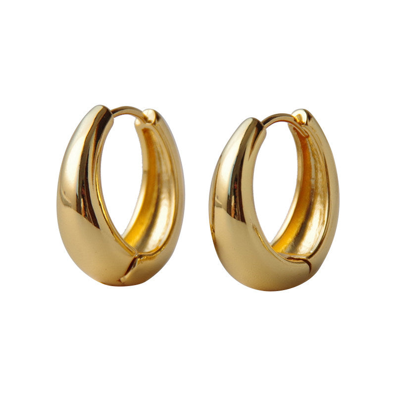 Silver Water-drop Hoop Earrings European And American Style